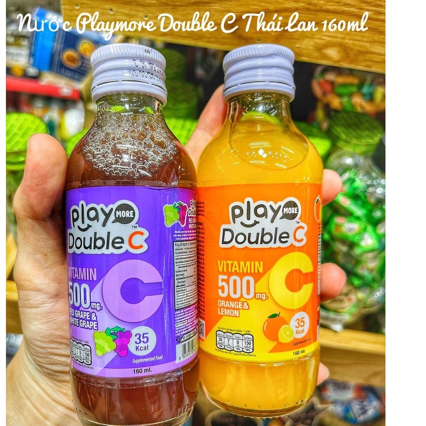 1 lốc 6 chai 160ml ⚡Nước Hoa Quả PlayMore Double Vitamin C Thái Lan 🍋 CHUẨN HÀNG⚡