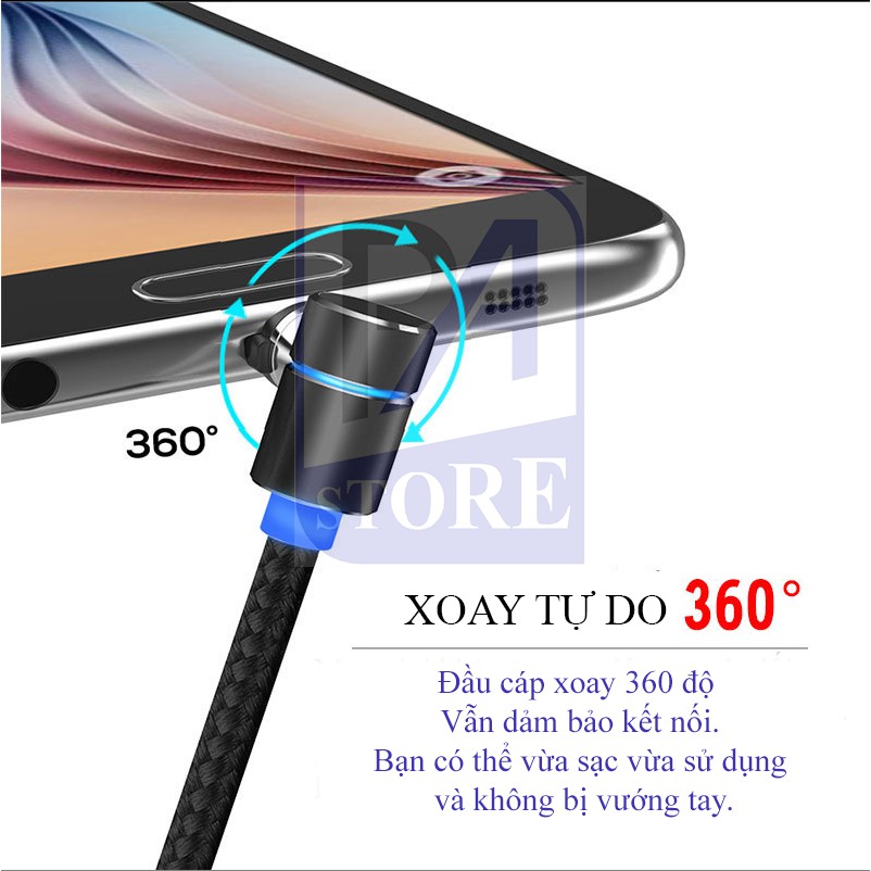 Cáp Sạc Nam Châm TOPK Siêu Phẩm AM30, Dài 1m, Chữ L Chống Vướng Tay (Type C/ Micro USB/ Lightning)