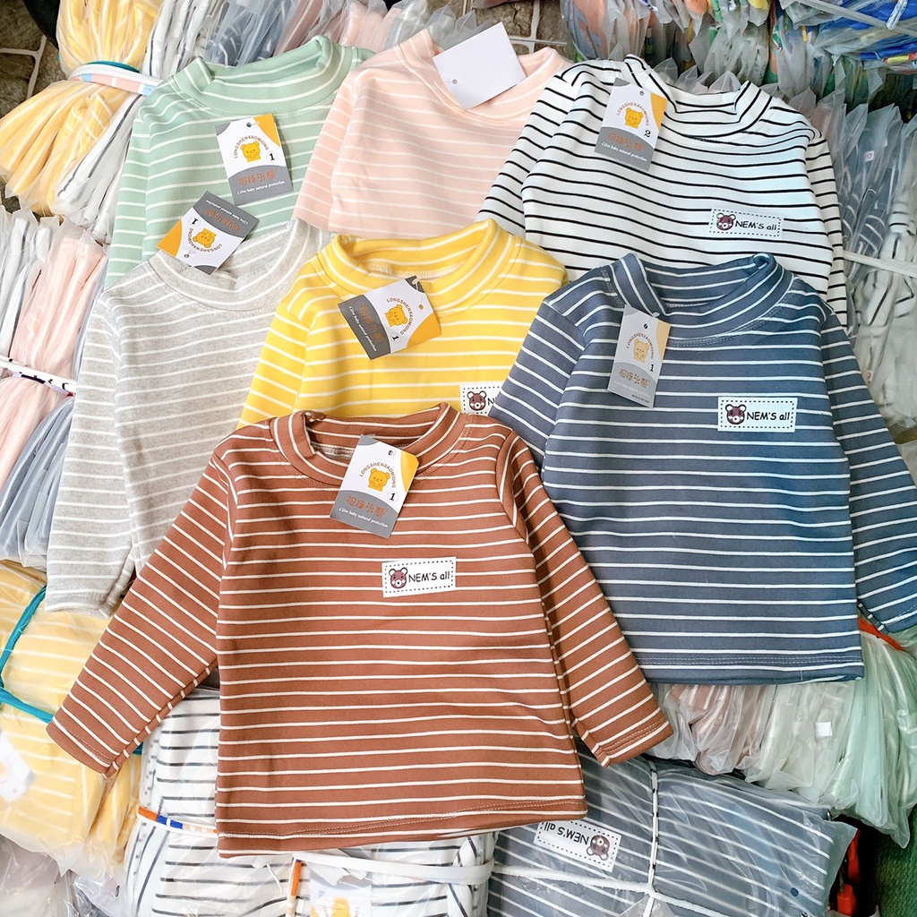 Áo giữ nhiệt Quảng Châu lót nỉ họa tiêt Kẻ cho bé