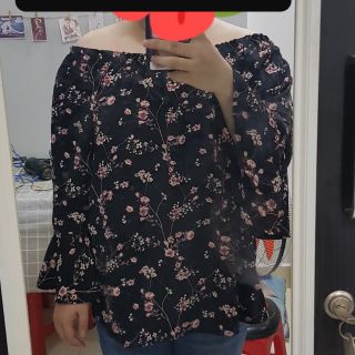 Áo bẹt vai hoa nhí bigsize 100 kg