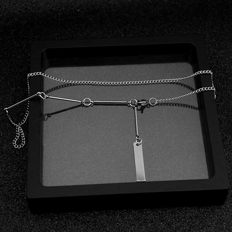 Dây chuyền thép không gỉ thiết kế phong cách hip hop đơn giản thời trang unisex