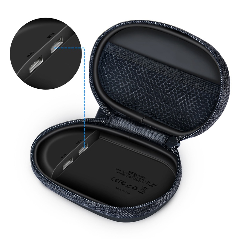 Hộp sạc 2000mAh hai cổng USB cho tai nghe Bluetooth TWS | BigBuy360 - bigbuy360.vn