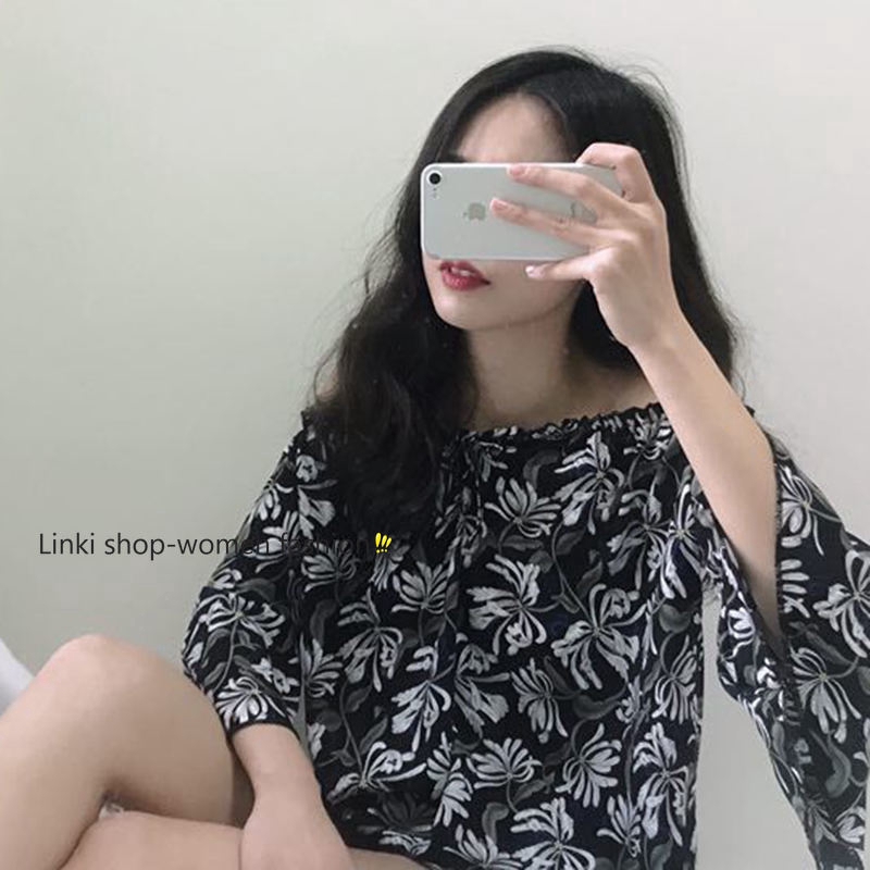 Ready Stock ✮ Linki floral print trumpet sleeves chiffon top fashion blouse casual women clothing 11016 | BigBuy360 - bigbuy360.vn