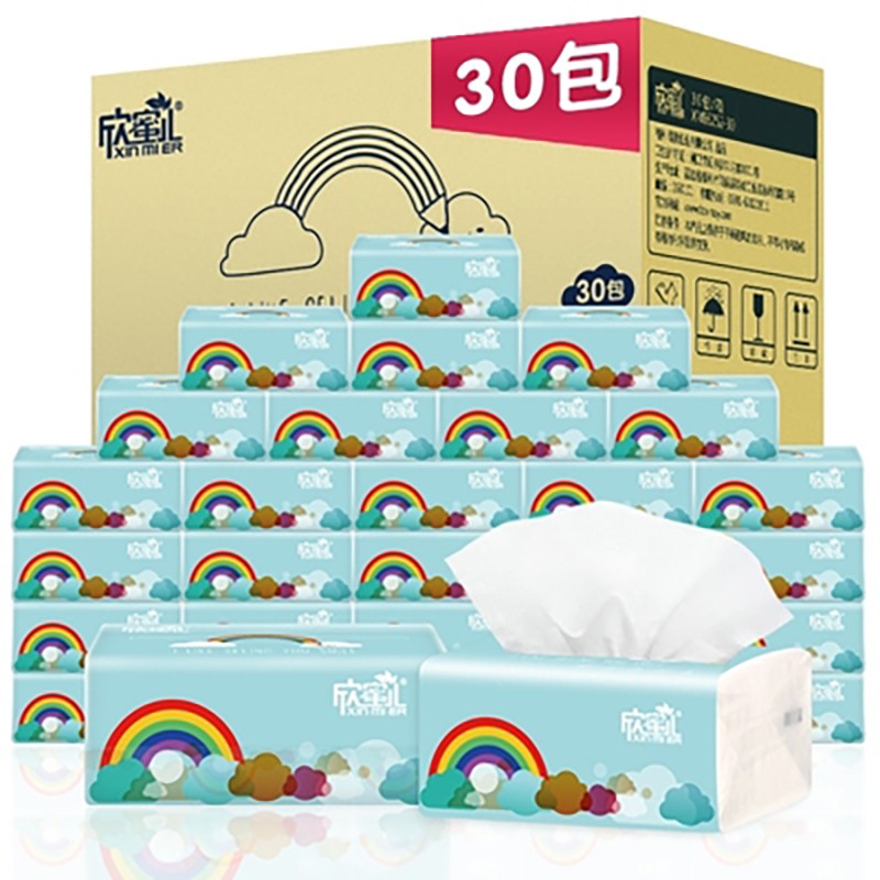 Giấy Ăn Cầu Vồng 3 Lớp Chiết Xuất Từu Bột Trúc Chuẩn Xinmier Siêu Dai Mềm 1 Gói