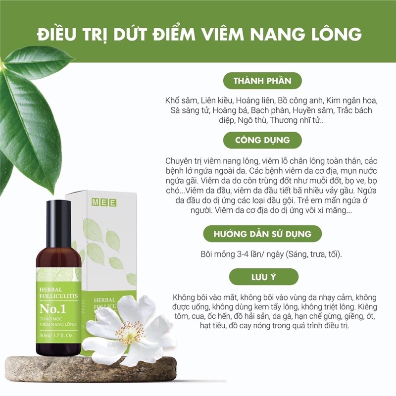 [HÀNG CHÍNH HÃNG]Thảo Mộc Viêm Nang Lông NEEM - Mee Natural