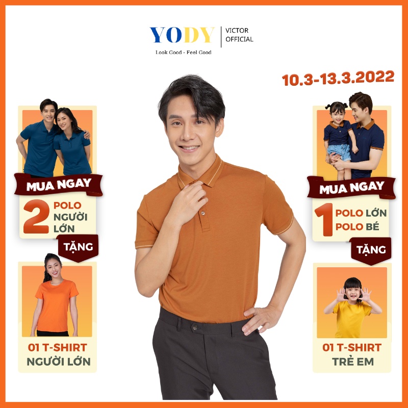 Áo Phông Polo Nam YODY Pima Kẻ Viền Chất Thun Cotton Ngắn Tay Có Cổ, Phần Cổ Và Bo Tay Áo Tỉ Mỉ Mã SP APM3013