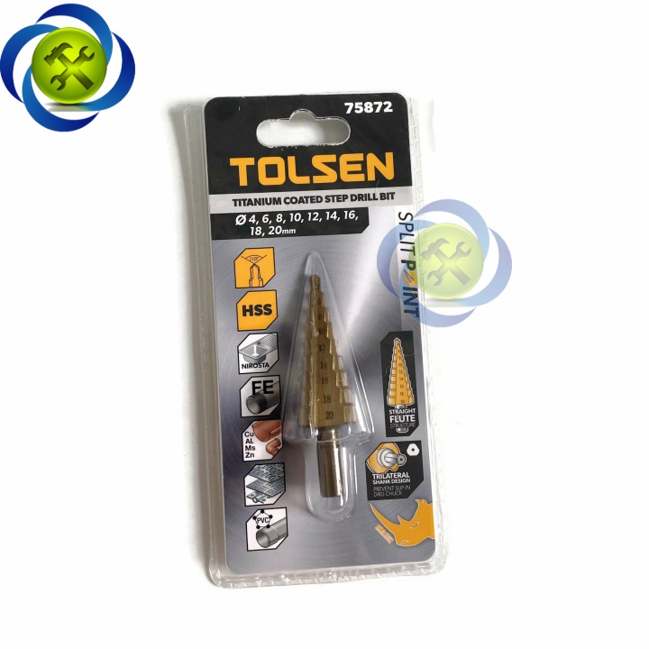 Mũi khoan tháp thẳng đuôi tròn 4-20mm Tolsen 75872