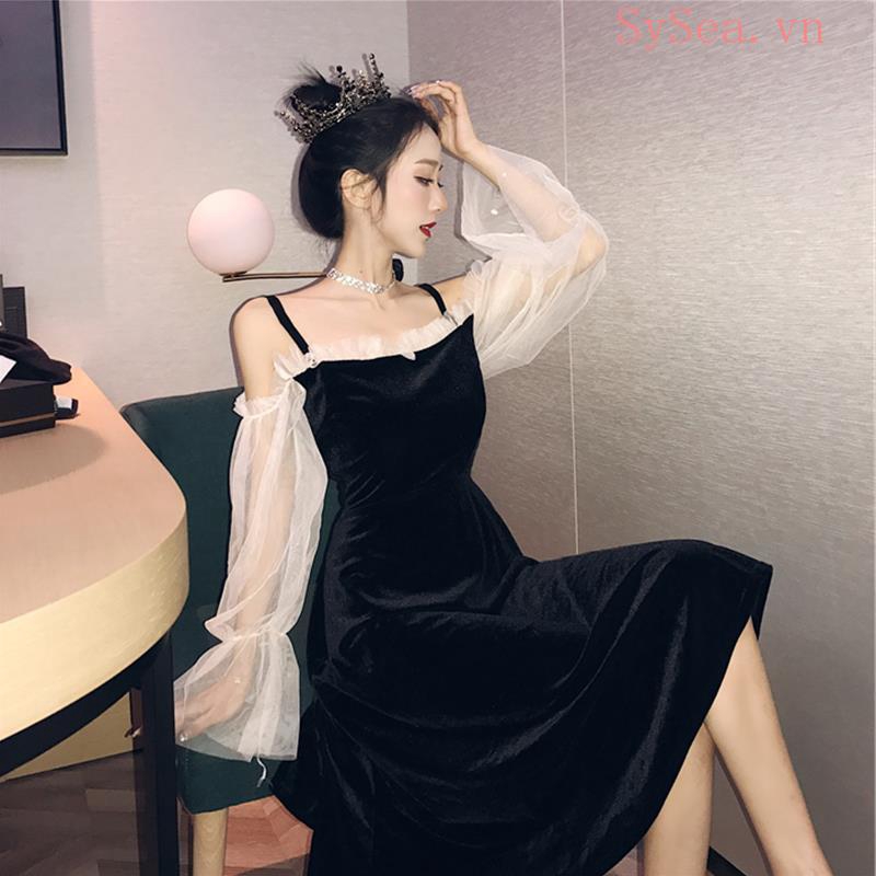 Đầm Nữ Dài Tay Trễ Vai Dáng Ôm Gợi Cảm | BigBuy360 - bigbuy360.vn