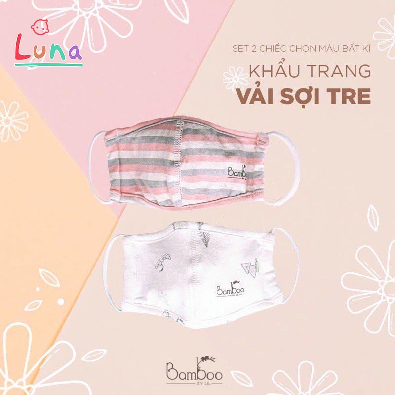 Khẩu trang vải cho bé sợi tre kháng khuẩn bamboo