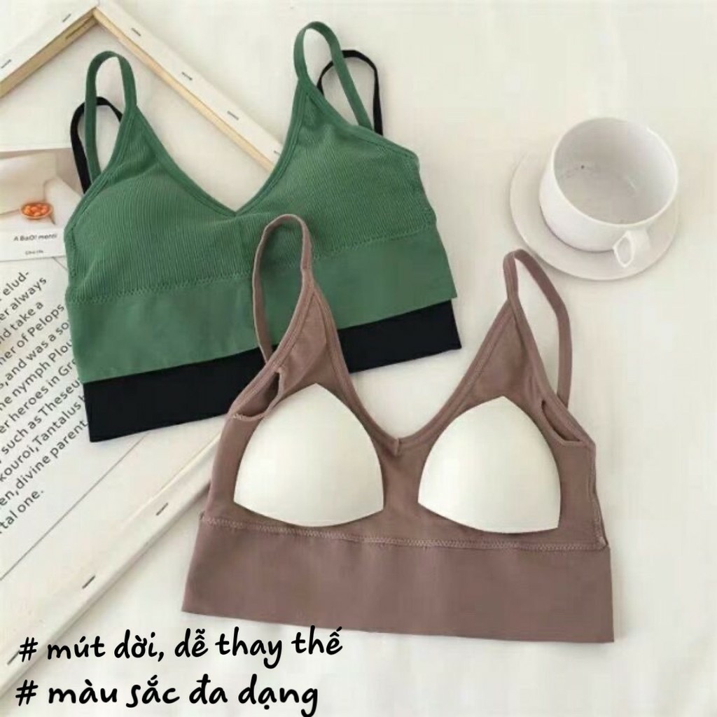 Áo 2 dây nữ 💖FREESHIP💖Áo bra len tăm hở lưng A05 | WebRaoVat - webraovat.net.vn