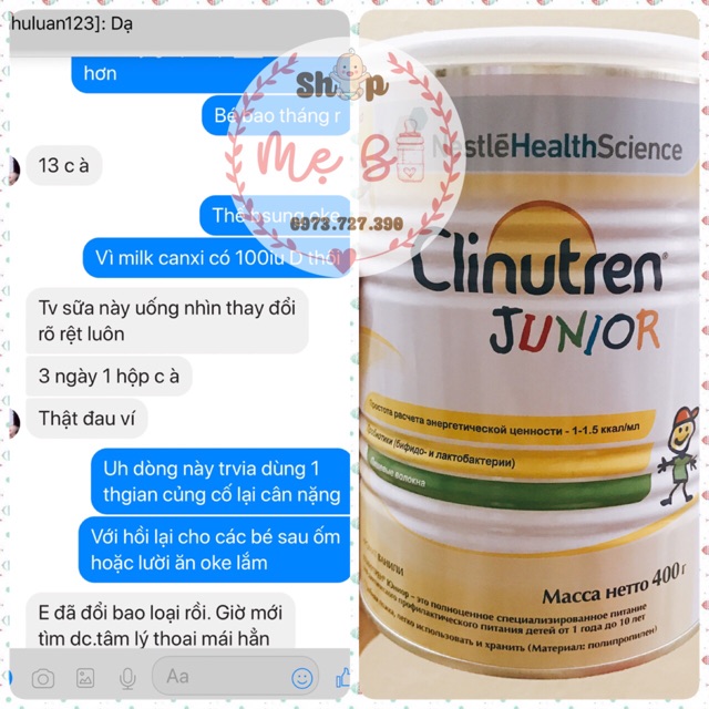 Sữa bột Clinutren 400gram