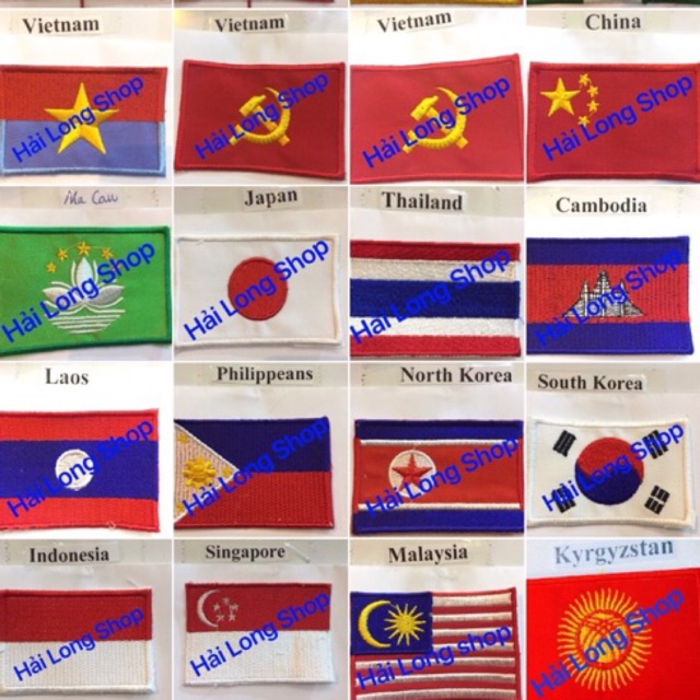 Cờ thêu các nước ( Flags of the World )- size 5cmx7cm
