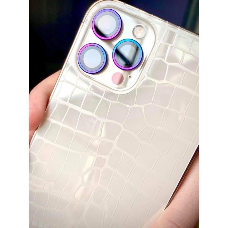 Viền camera dành cho iphone 11/11pro/11promax/12/12promax/13Promax/14Promax - Màu titan ánh cầu vòng- Bảo vệ mắt camera