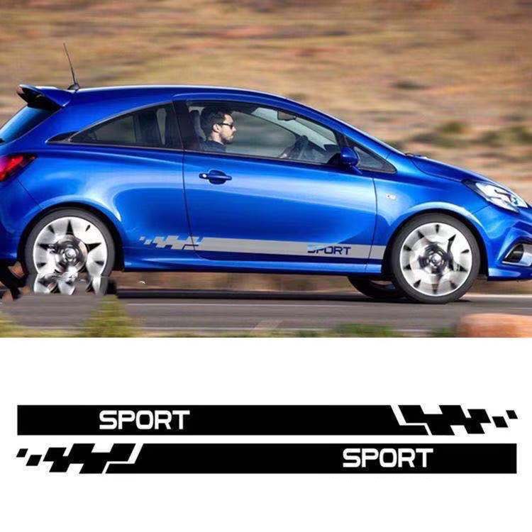 Bộ 2 tem decal sport thể thao xe ô tô đơn giản mà đẹp sedan hathback
