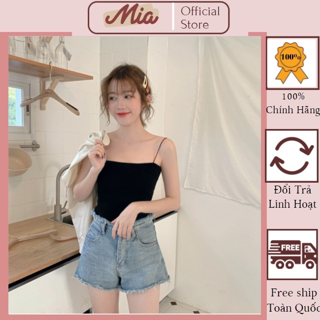 Áo 2 dây croptop, áo 2 sợi bún kiểu dáng body vải cotton - Mia Shore