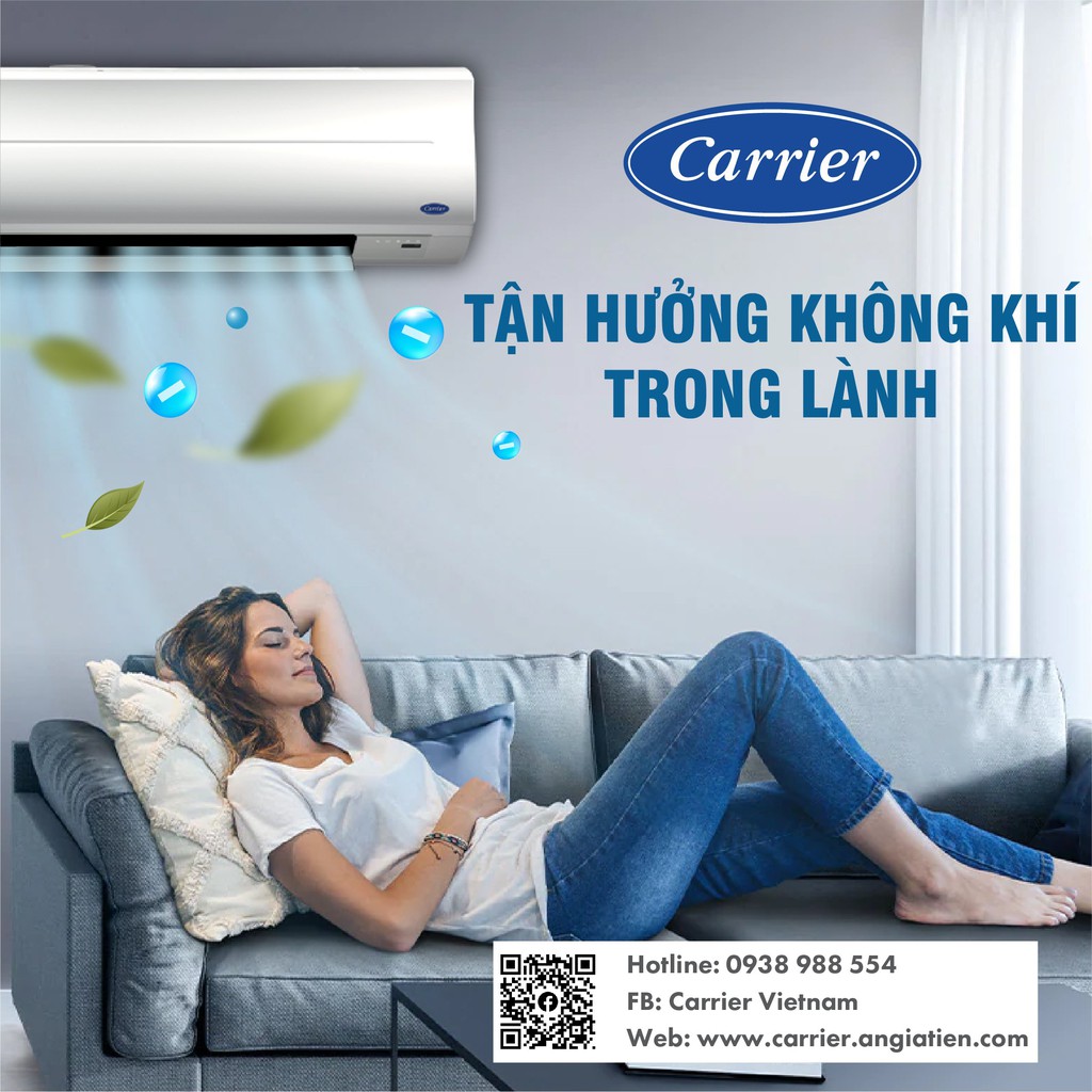 [MIỄN PHÍ ỐNG ĐỒNG] Máy lạnh Inverter Carrier 1HP| Sản xuất tại Thái Lan| Miễn phí lắp đặt và vận chuyển| Giảm thêm 5%