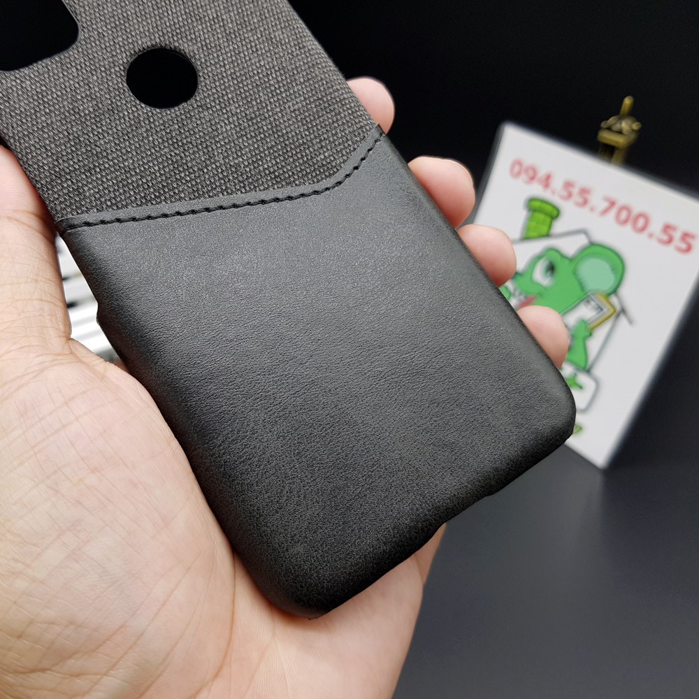 [Cao Cấp] Ốp Lưng Google Pixel 4A Vải Fabric Phối Da Nhét Tiền Thẻ ATM