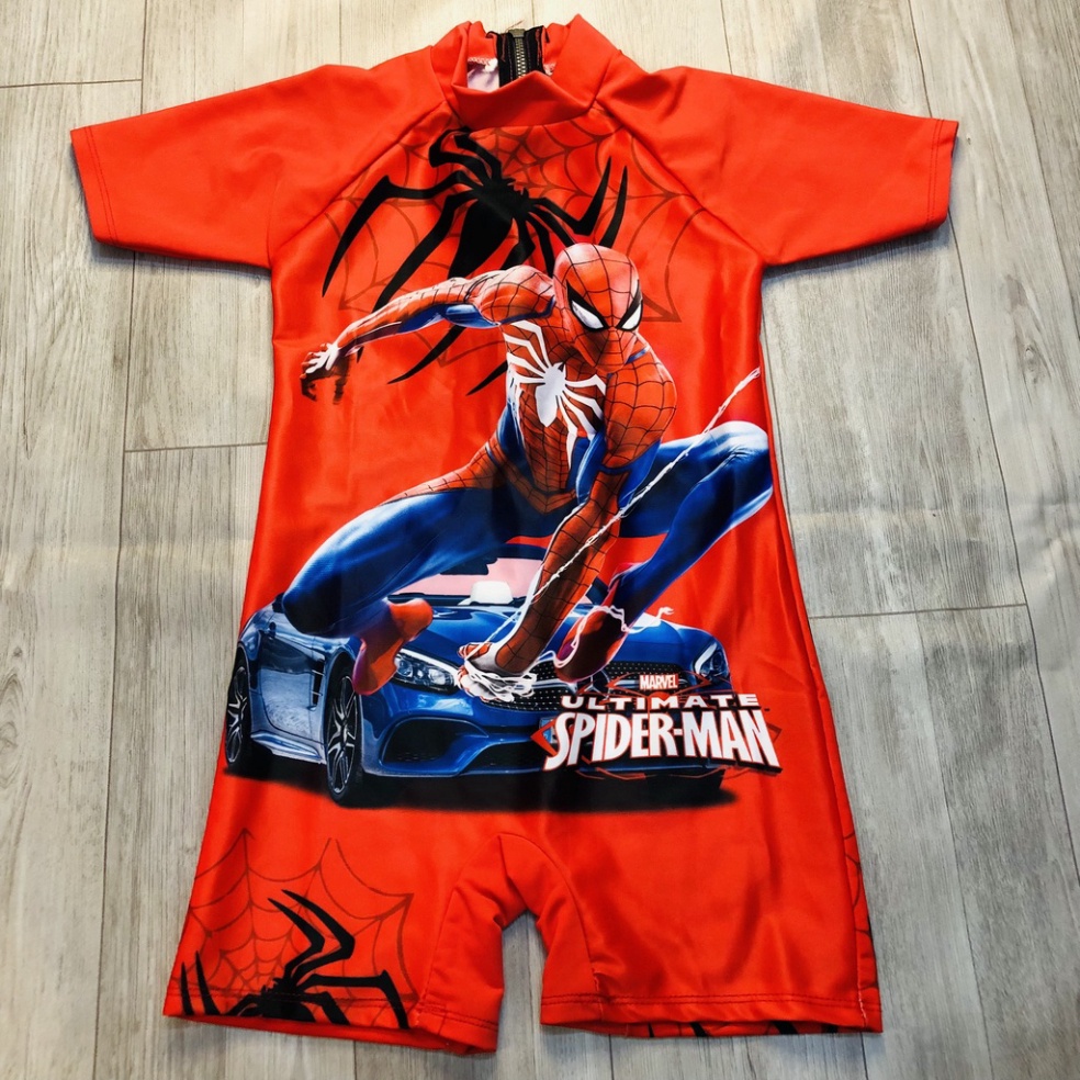 Đồ bơi bé trai liền thân hoạt hình spiderman từ 3-12 tuổi vải chất lượng cao, thoải mái năng động