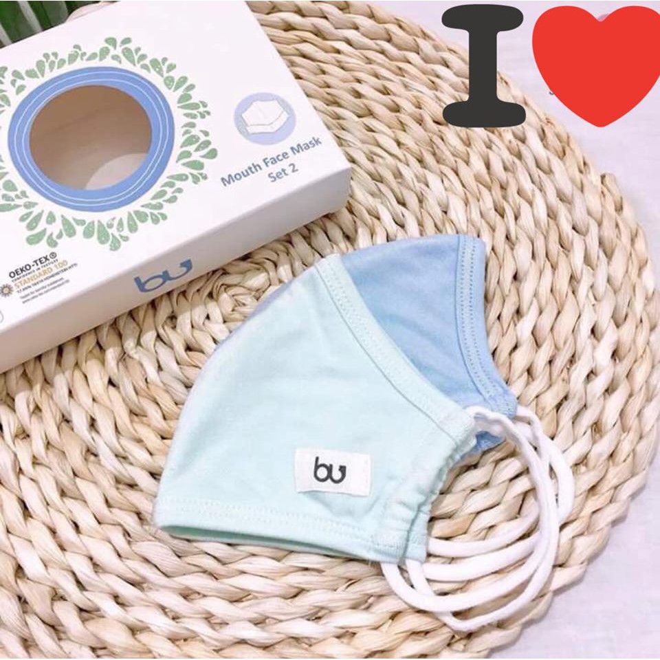 Set 2 Khẩu Trang BU Sợi Tre Siêu Mềm (giao màu ngẫu nhiên)