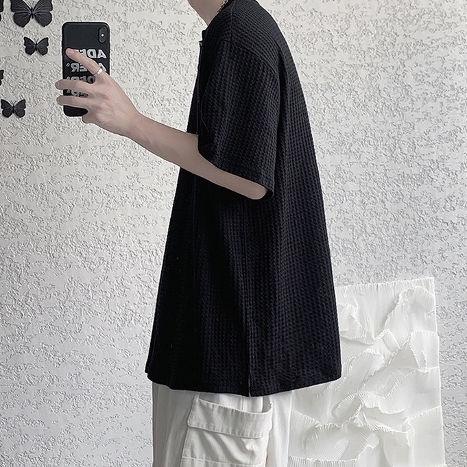 Áo Thun Nam Ngắn Tay Phong Cách Hàn Quốc Thời Trang Simple unisex áo phông rộng lụa Sọc bigsize áo phông trắng Nam