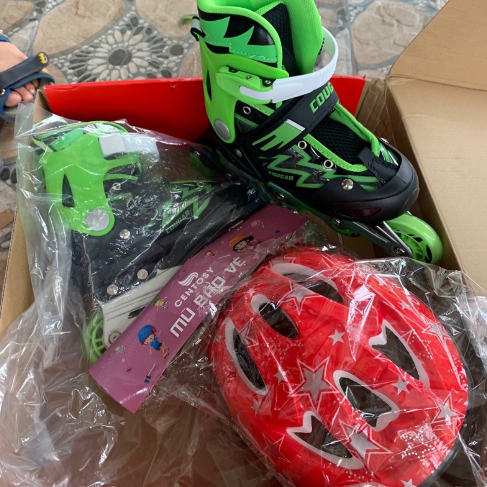 Giày Patin Trẻ Em Centosy- Cougar 835L,Tặng Kèm Bảo Hộ Tay Chân Và Nón, Có Thể Điều Chỉnh Size