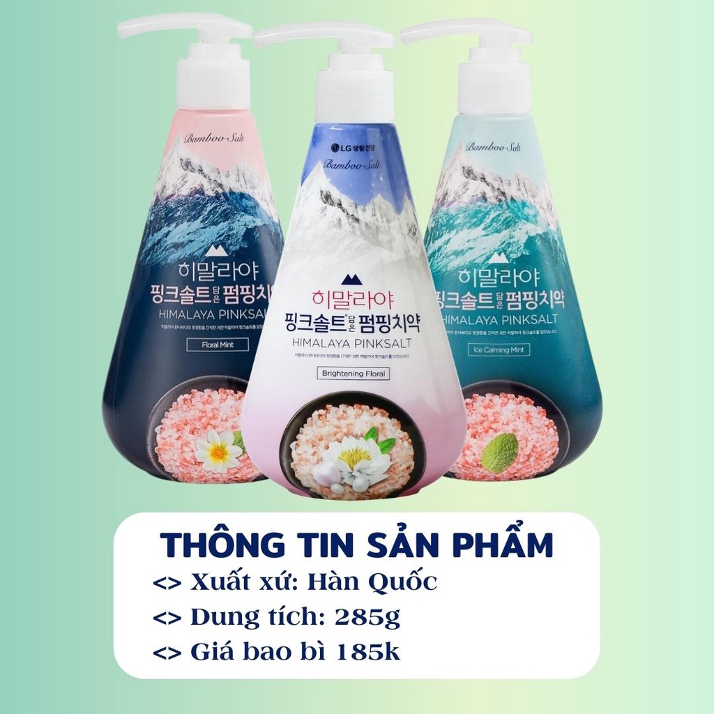 Chai kem đánh răng muối hồng himalaya pink salt pumping nhập khẩu hàn quốc - ảnh sản phẩm 2