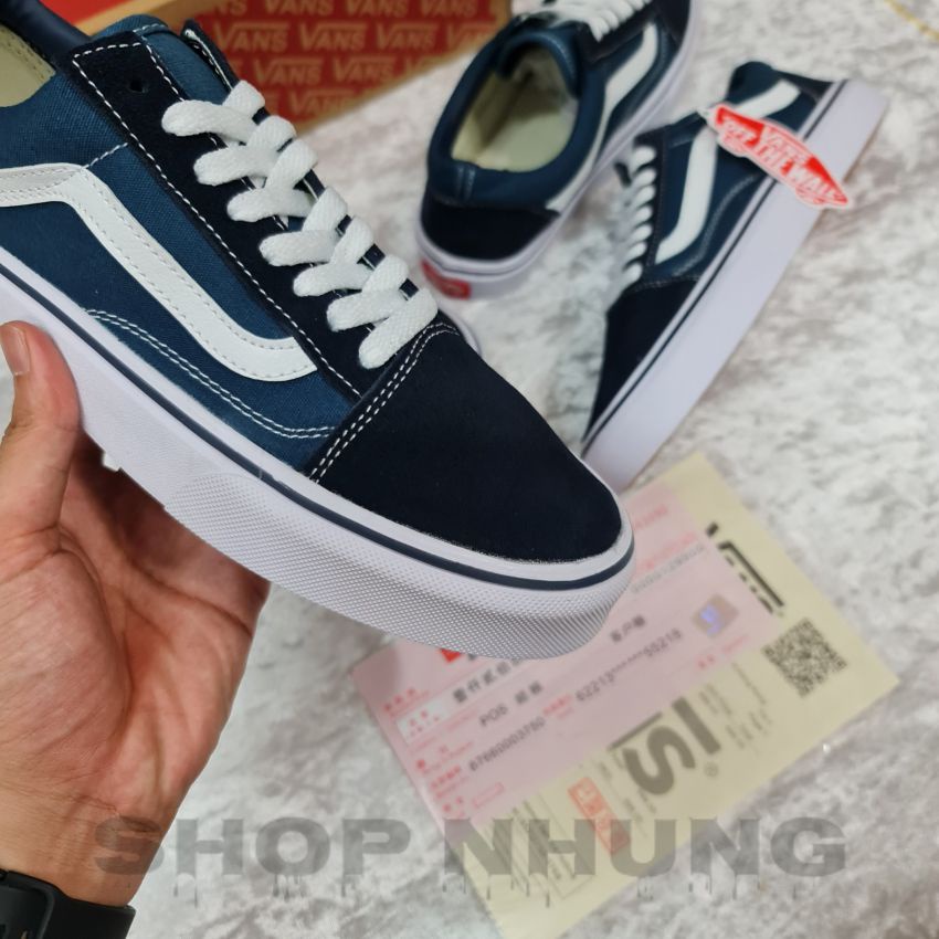 Giày thể thao vans navy old skool nam nữ cổ thấp