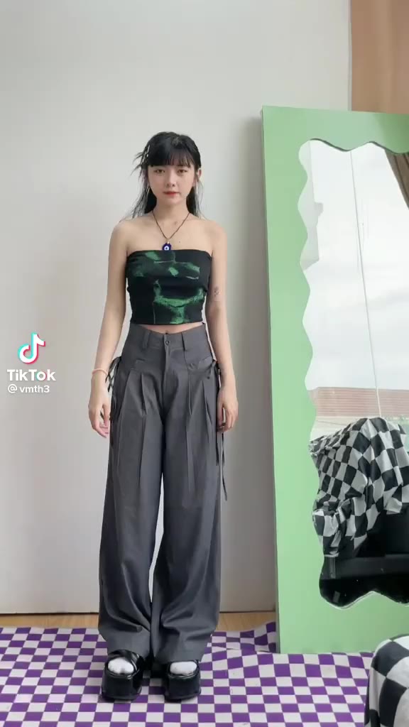 | HÌNH THẬT ĐỘC QUYỀN CUBEDLEMON | Quần ống rộng ulzzang thắt hai dây bên túi | BigBuy360 - bigbuy360.vn