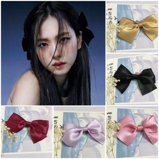 Kẹp tóc nơ satin bản to đơn giản