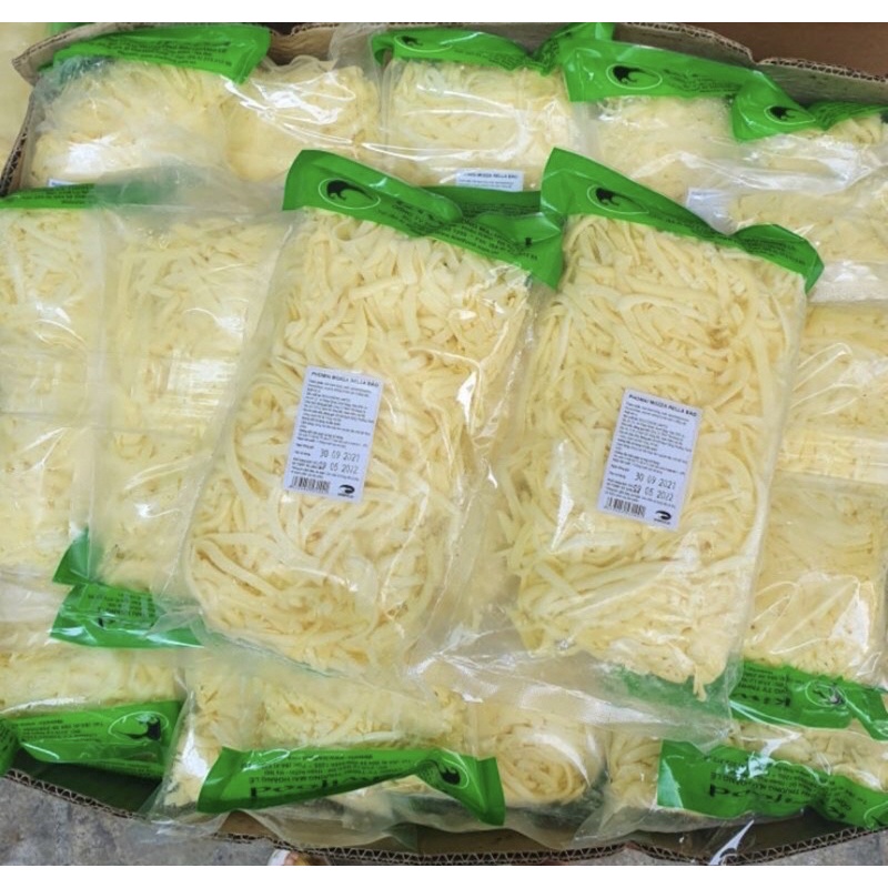 PHÔ MAI MOZZARELLA BÀO SỢI 1KG (GIAO HÀNG HỎA TỐC HÀ NỘI VỚI NOWSHIP)