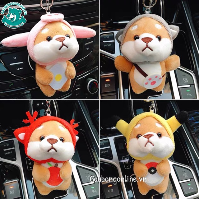 Móc Khóa Chó Shiba Cosplay bằng bông treo balo siêu dễ thương