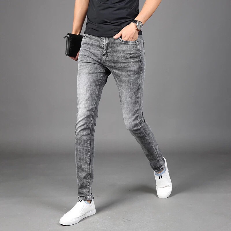 Quần Jean Nam jeans nam rách gối jeans nam body quần jeans nam xước Wash fashionteengroup MS 0073