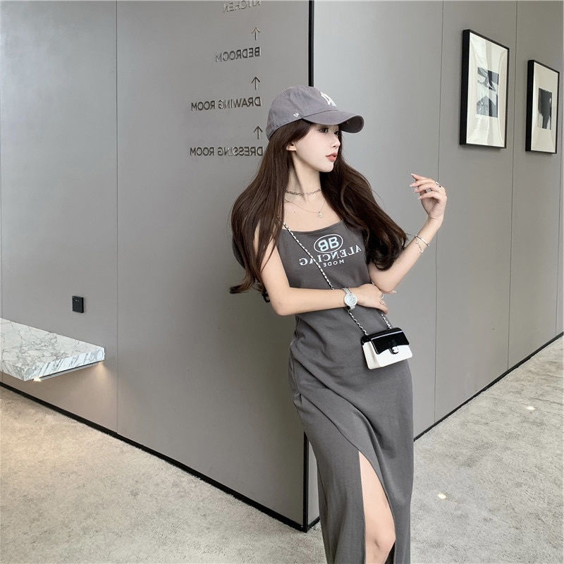 COZOK Đầm Dáng Ôm Không Tay Xẻ Tà Gợi Cảm Dành Cho Nữ
