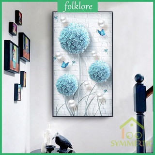 Tranh Thêu Treo Tường Đính Đá 5d Hình Hoa Bồ Công Anh Kích Thước 40x30cm Kèm Phụ Kiện Diy