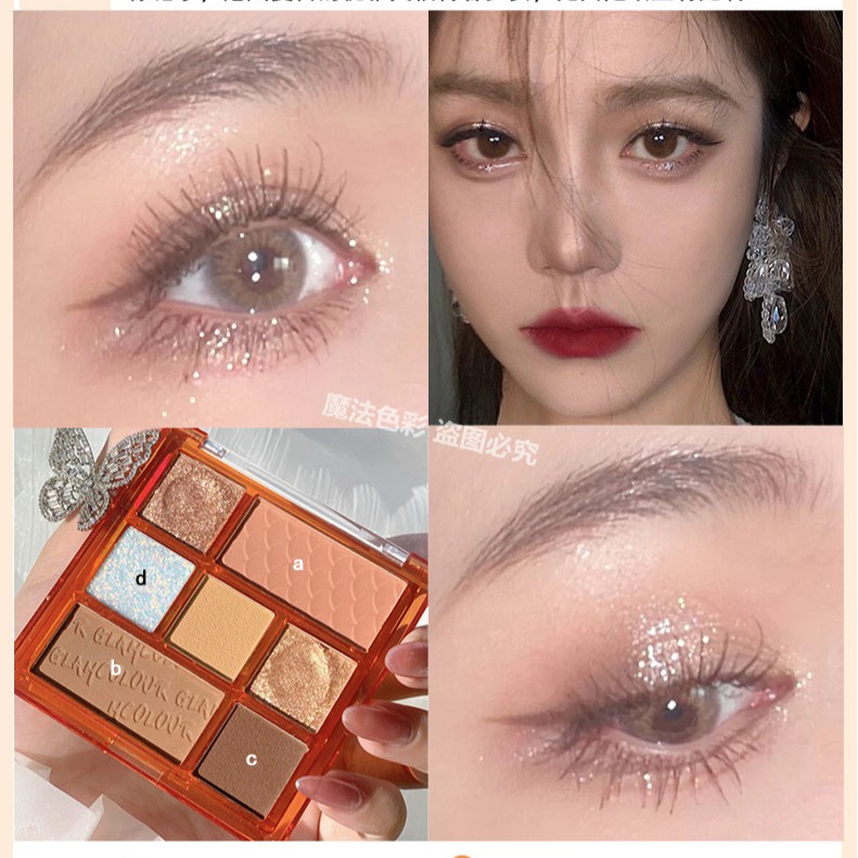 Bảng Mắt Glam 7 Ô Kết Hợp Phấn Má Và Nhũ Bắt Sáng | BigBuy360 - bigbuy360.vn