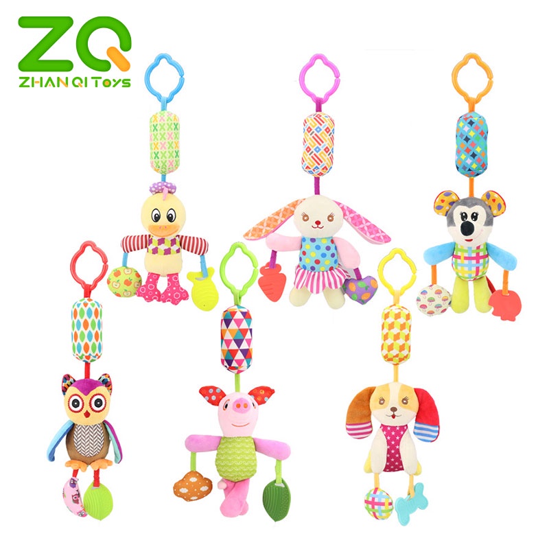 Đồ chơi nhồi bông ZHAN QI TOYS treo xe đẩy em bé 0-3 tuổi mềm mại đáng yêu