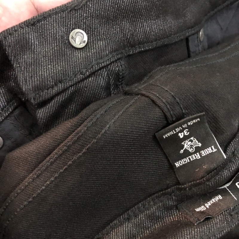 Quần jeans ông địa màu đen bóng chính hãng