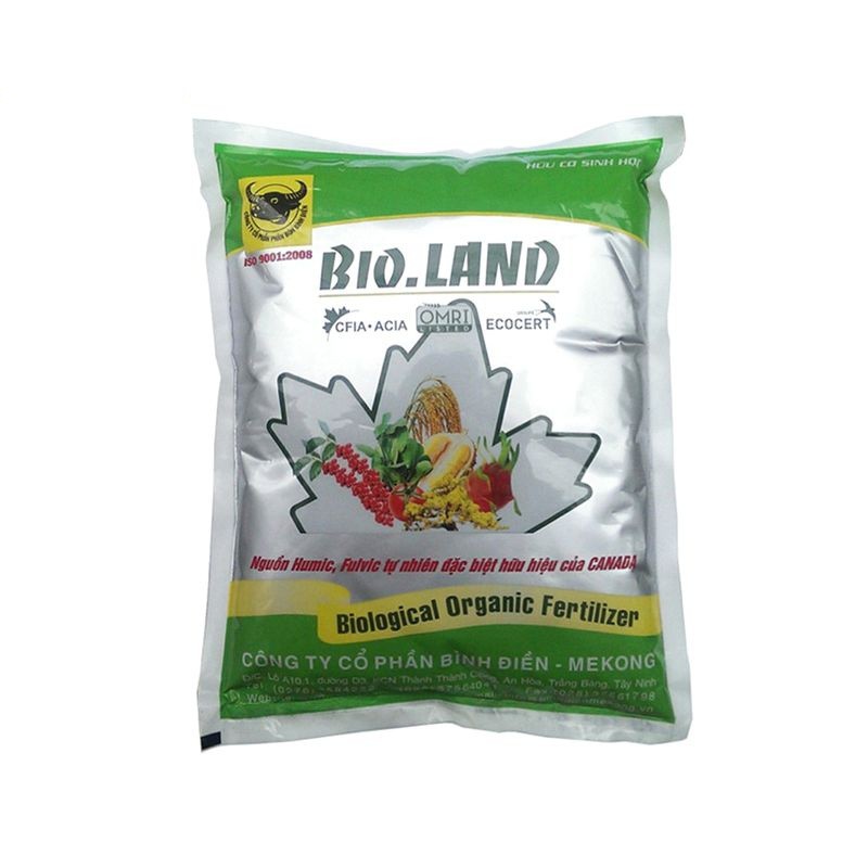 BIO.LAND Gói 1kg - Phân bón BIOLAND hữu cơ Đầu Trâu, Bình Điền, nguồn dinh dưỡng bền vững cho cây trồng