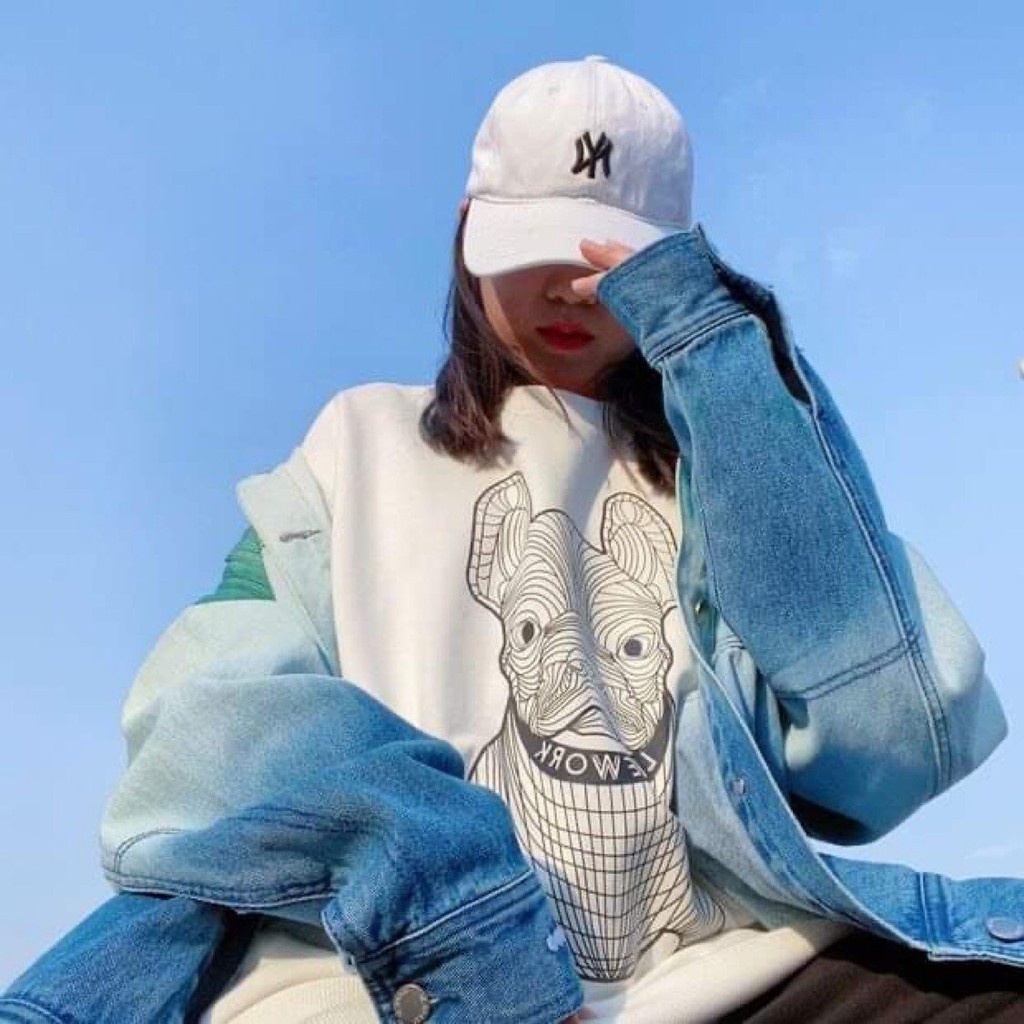 [ RẺ VÔ ĐỊCH]Áo Sweater Life Work KOREA - Radok Big Logo Short Sleeve SweatShirt Áo Nỉ Bông Cổ Tròn 2 Mặt