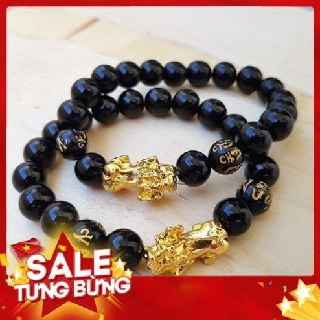 Bộ đôi 02 chiếc vòng Tay Phong Thủy Đá Tỳ Hưu Vàng mang lại MAY MẮN + TÀI LỘC + TÌNH DUYÊN [cao cấp]