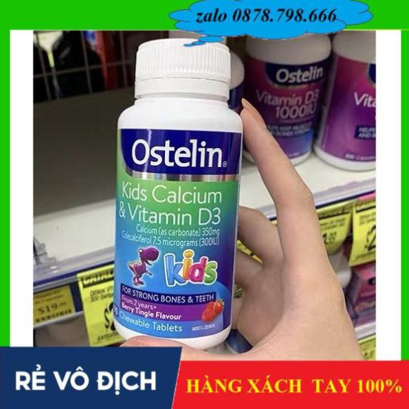 [ Xách  tay ]  Kẹo CANXI OSTELIN KIDS 90 VIÊN BỔ SUNG CALCIUM VITAMIN D CHO BÉ