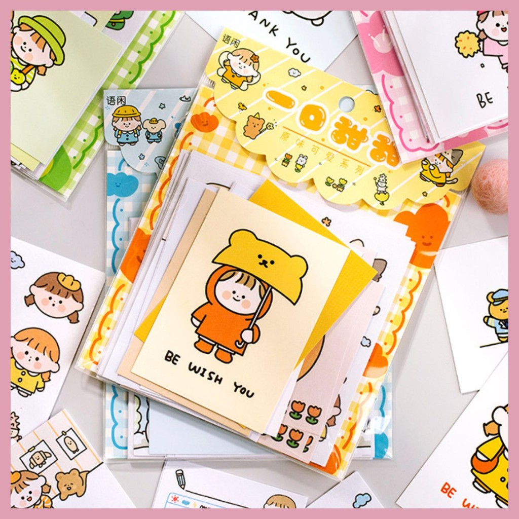 SET STICKER, GIẤY TRANG TRÍ LITTLE GIRL 4 MÀU