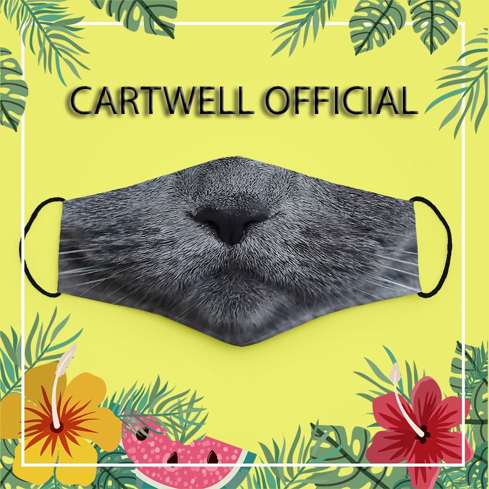 Khẩu trang hoạt hình trẻ em đáng yêu thú cưng cho bé dễ thương Mặt Thú Cưng CARTWELL vải cotton 100% dành cho nam nữ có