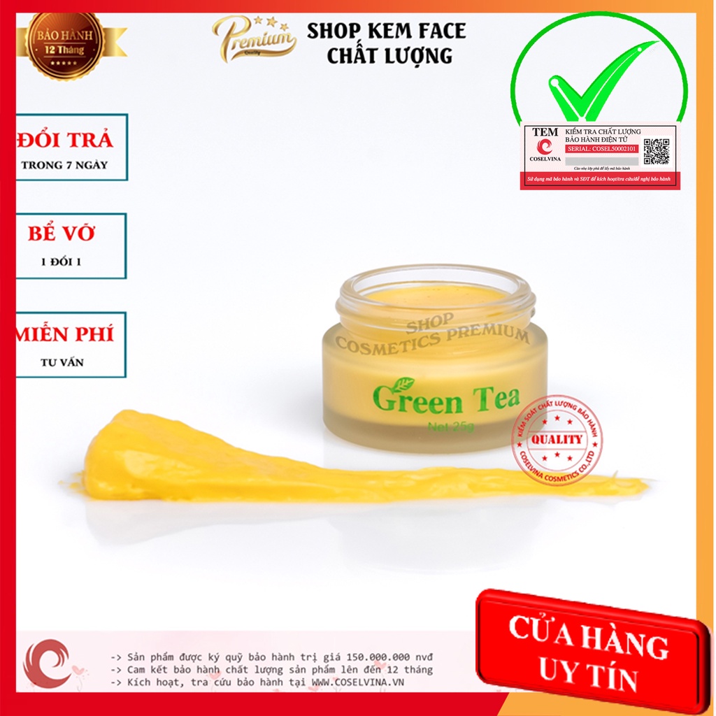 Kem xóa nám trà xanh 25g trắng da, loại bỏ nám, tàn nhang