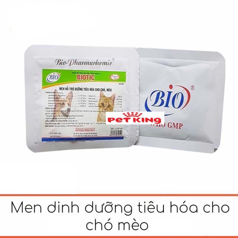 Men Bio Tiêu Hoá cho Chó mèo gói 5gr