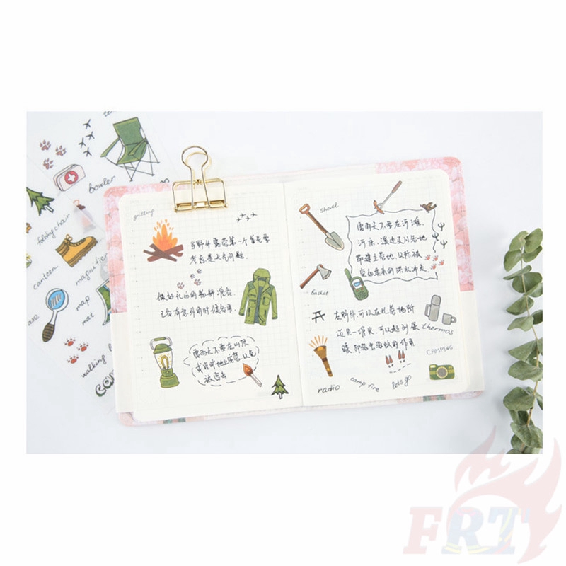 ❉ Outdoor Camping Stickers ❉ 6Sheet/Set DIY Diary Scrapbooking Decals Stickers