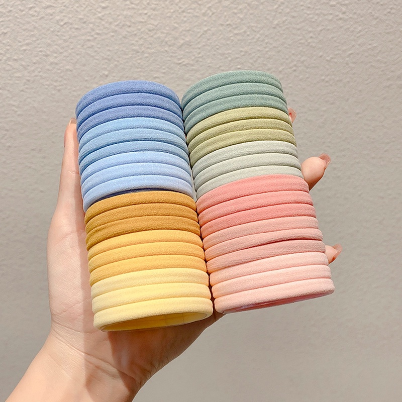 Set 10 Dây Cột Tóc Co Giãn Đơn Giản Thời Trang Hàn Quốc Mới