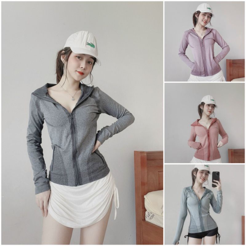 Áo Khoác Thể Thao Nữ Ôm Body. Size M L. Có 2 Túi Ngoài Dây Kéo [MTC.KD21]