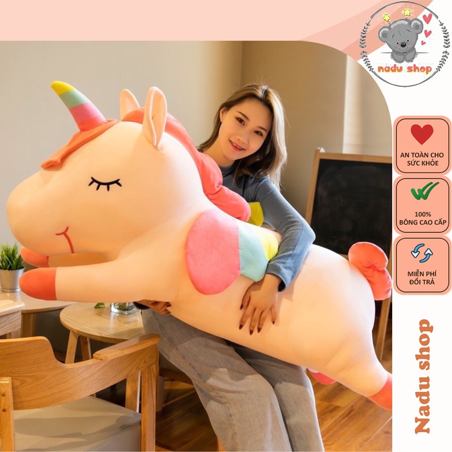 Gấu Bông Kì Lân - Gấu Ôm Ngựa Pony Dáng Nằm Dễ Thương - Nadu