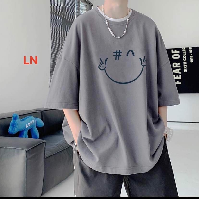 [ SẴN HÀNG +GIÁ RẺ ] , Áo phông mặt cười tay lỡ nam nữ unisex form rộng